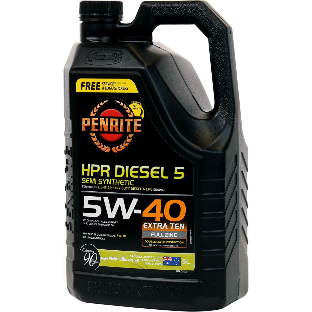 Penrite HPR Diesel 5 SAE 5W-40 Engine Oil 5L - HPRD5005