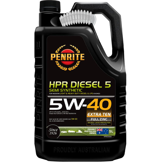 Penrite HPR Diesel 5 SAE 5W-40 Engine Oil 5L - HPRD5005