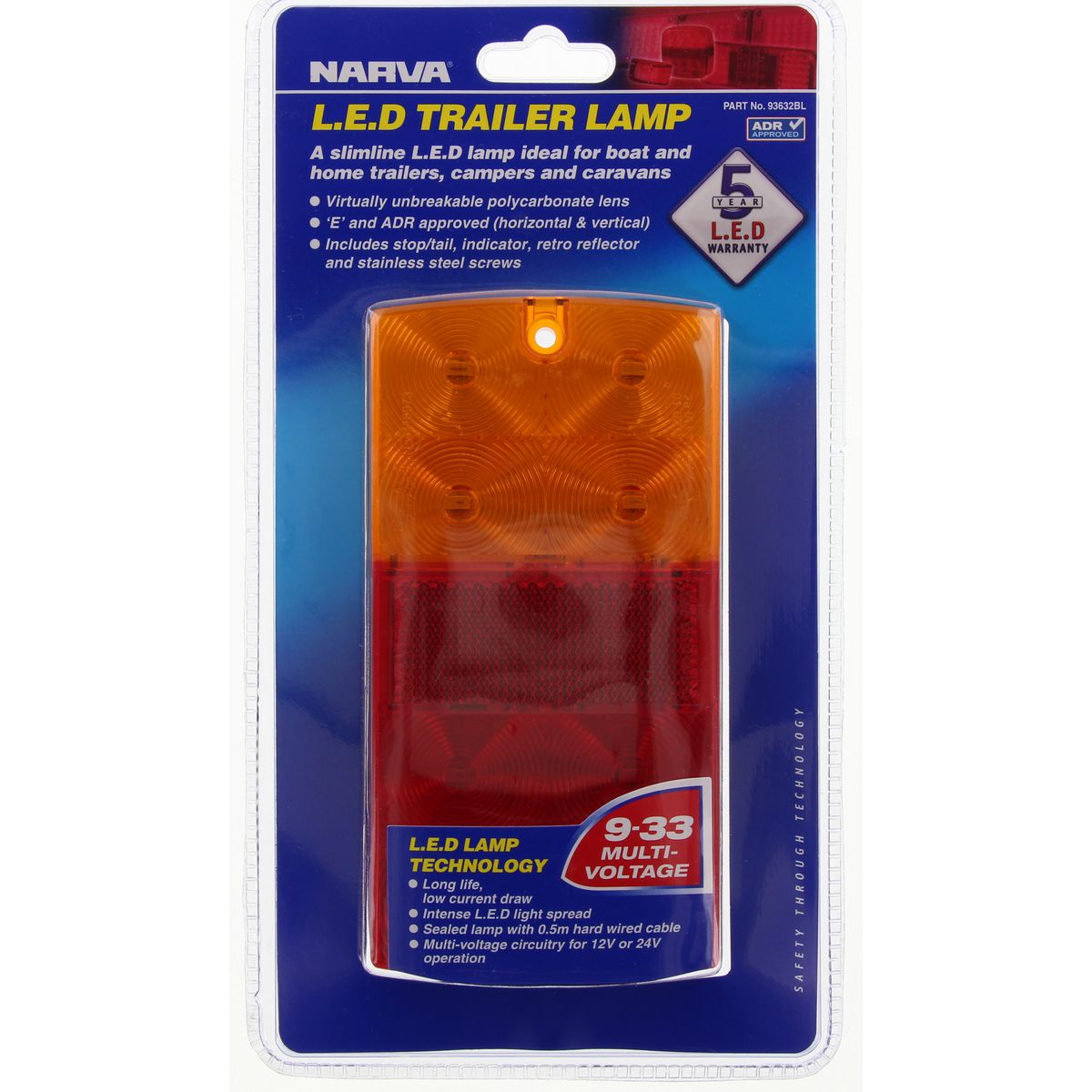 Narva Stop/Tail/Indicator Light LED 9 to 33V - 93632BL