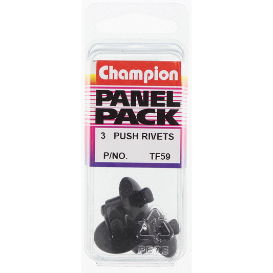 Champion Push Rivet  Black Len: 21mm Hole: 8mm Head: 22mm - TF59