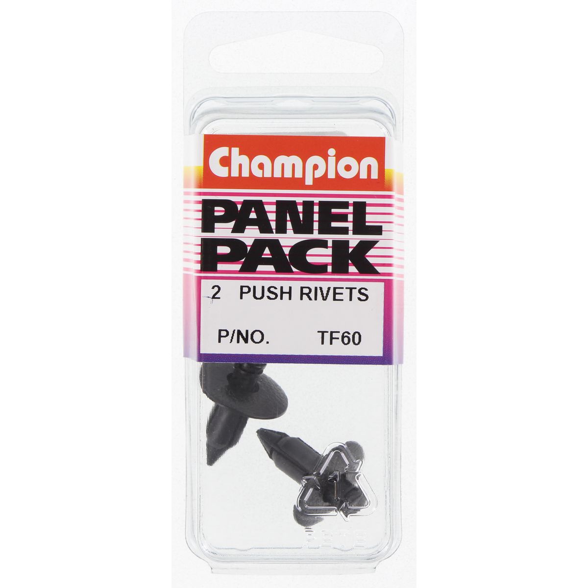 Champion Push Rivet  Black Len: 11mm Hole: 7mm Head: 18mm - TF60