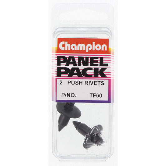Champion Push Rivet  Black Len: 11mm Hole: 7mm Head: 18mm - TF60