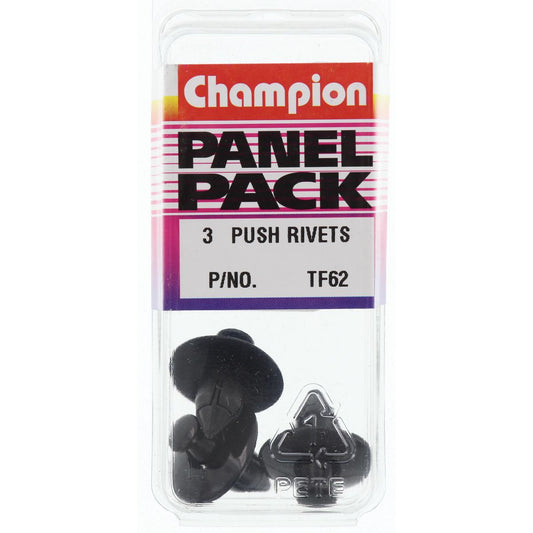 Champion Push Rivet  Black Len: 14mm Hole: 8mm Head: 20mm - TF62