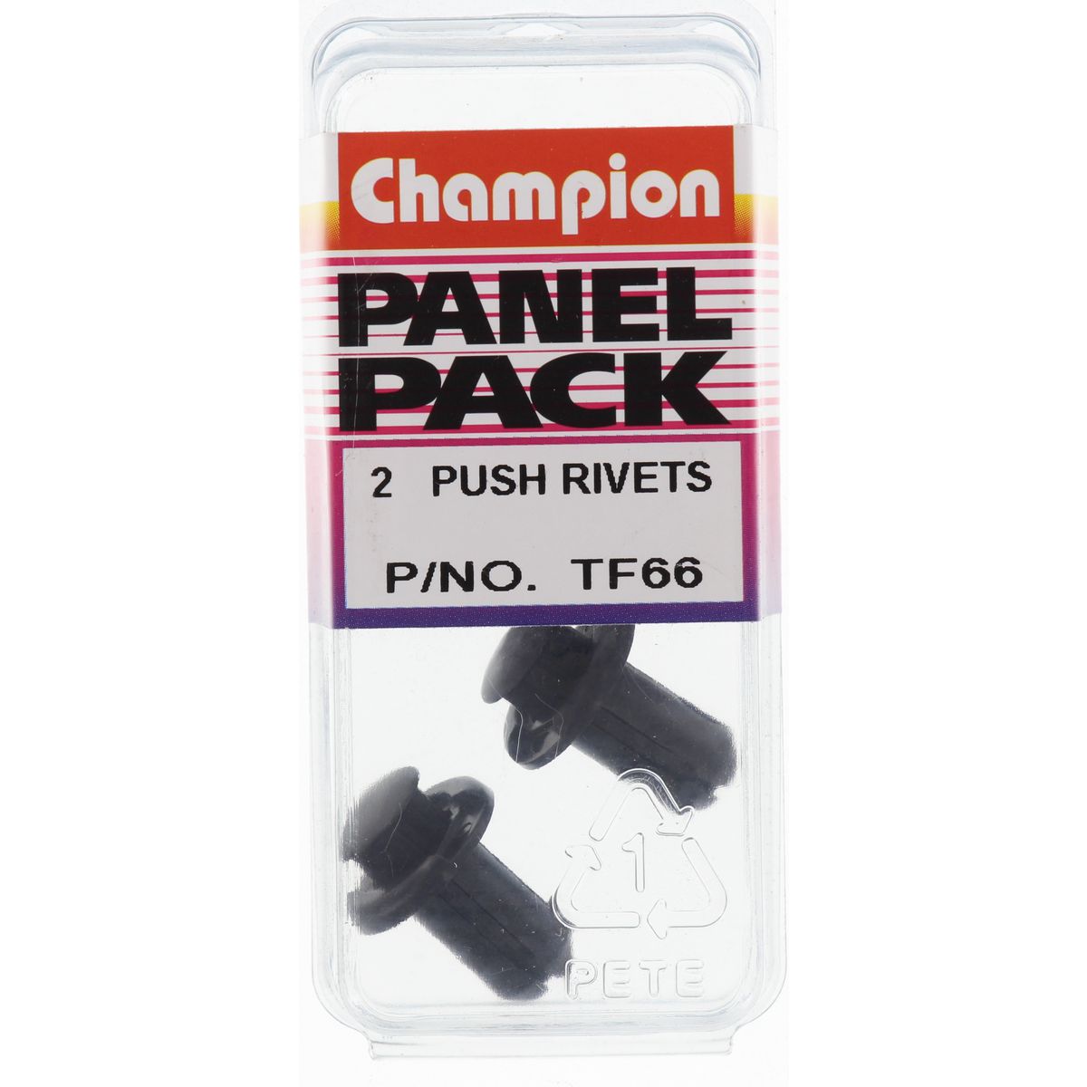 Champion Push Rivet  Black Len: 22mm Stem Dia: 8mm Head: 15.8mm - TF66