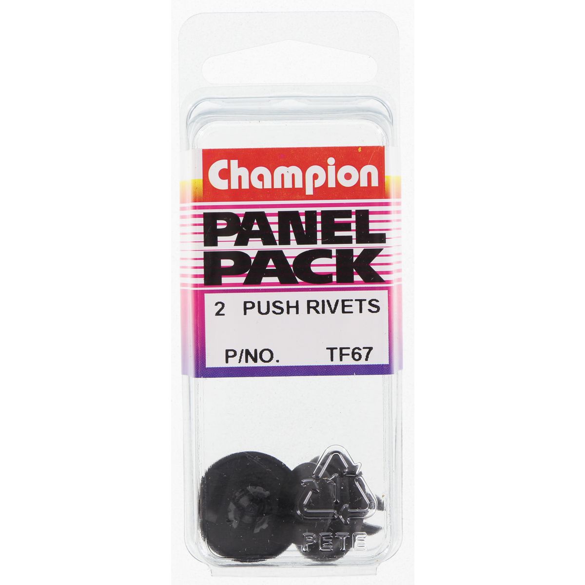 Champion Push Rivet  Black Len: 11mm Hole: 8mm Head: 20mm - TF67