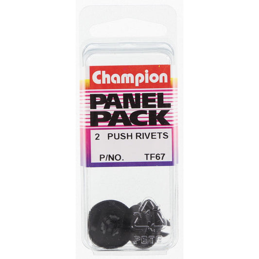 Champion Push Rivet  Black Len: 11mm Hole: 8mm Head: 20mm - TF67