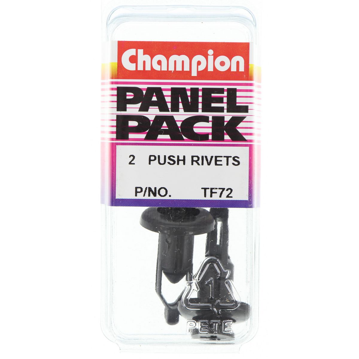 Champion Push Rivet  Black Len: 26mm Hole: 9mm Head: 19mm - TF72