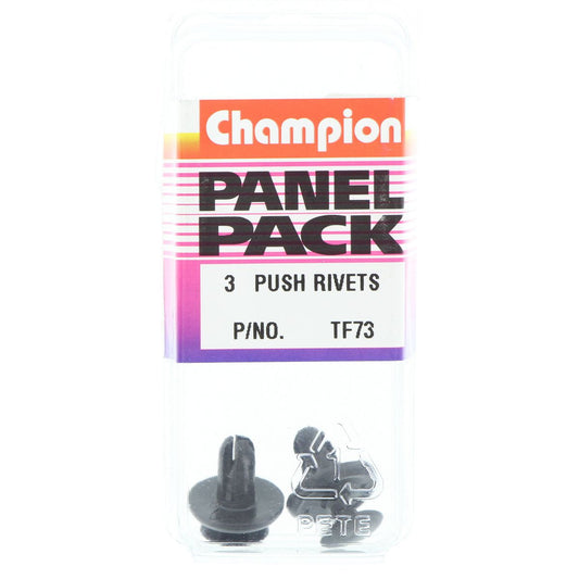 Champion Push Rivet  Black Len: 17mm Hole: 6mm Head: 15mm - TF73