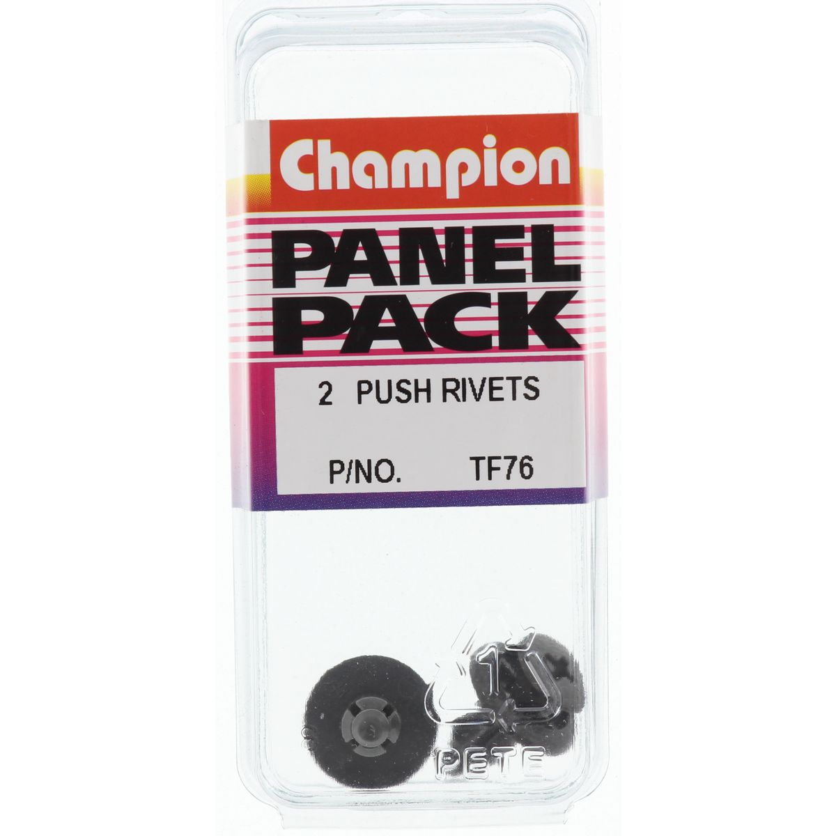 Champion Push Rivet  Black Len: 18mm Hole: 6mm Head: 14mm - TF76
