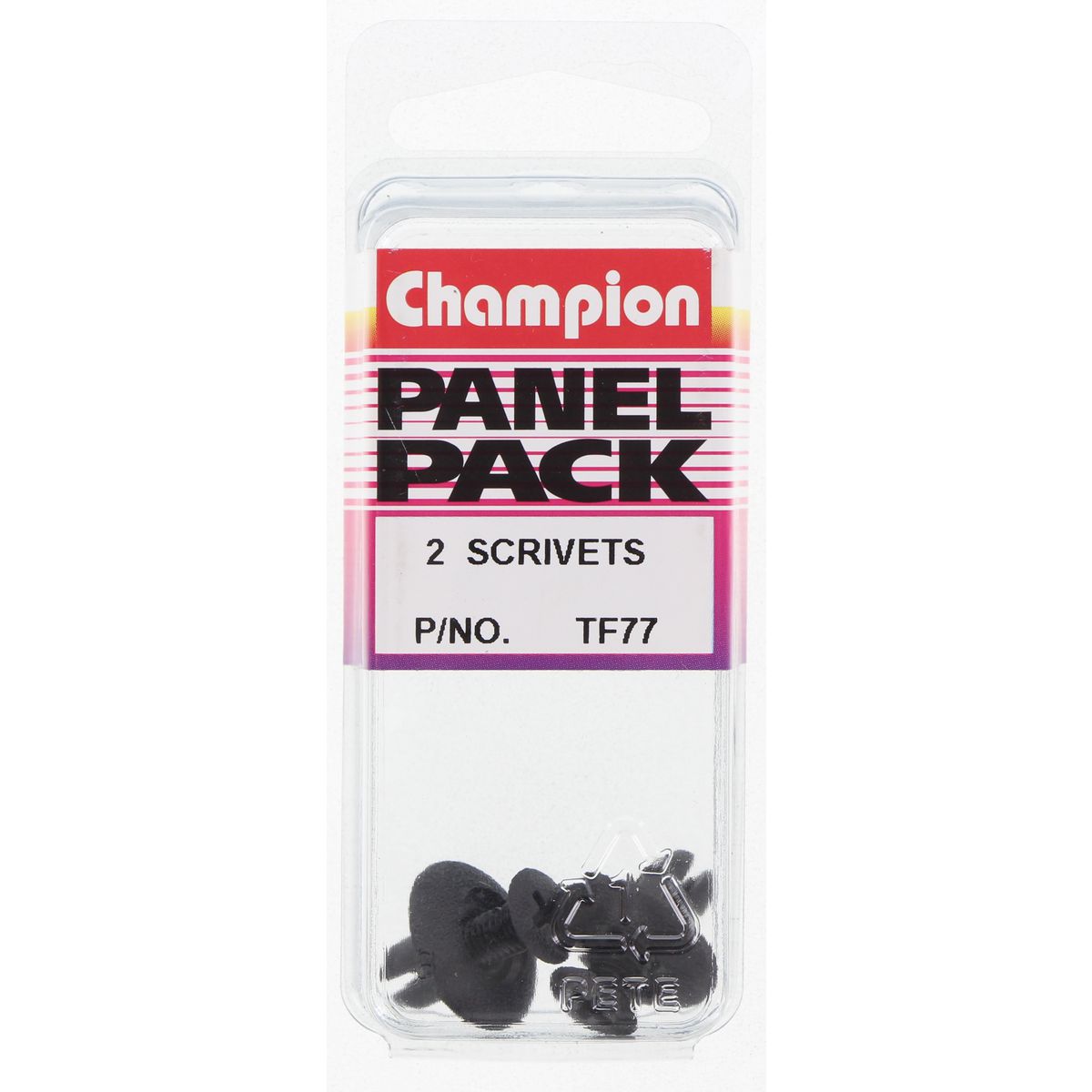 Champion Scrivet  Black Len: 10mm Hole: 7mm Head: 17mm - TF77