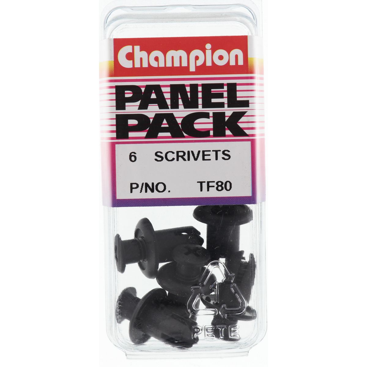 Champion Scrivet  Black Len: 20mm Hole: 8mm Head: 15mm - TF80