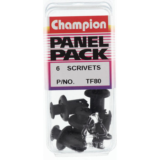 Champion Scrivet  Black Len: 20mm Hole: 8mm Head: 15mm - TF80