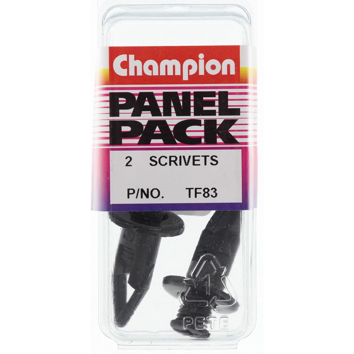 Champion Scrivet  Black Len: 27mm Hole: 10mm Head: 20mm - TF83
