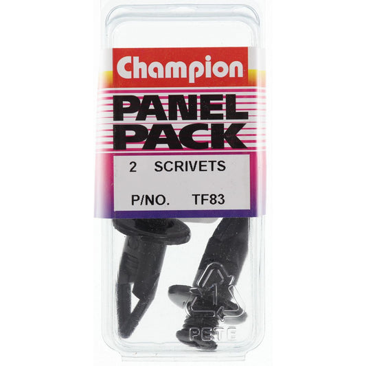 Champion Scrivet  Black Len: 27mm Hole: 10mm Head: 20mm - TF83