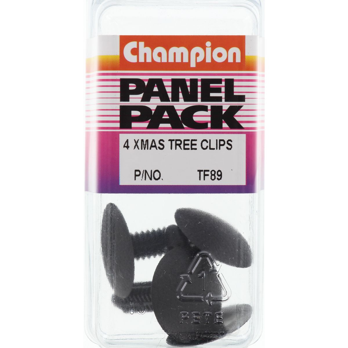 Champion Xmas Tree Clip  Clear Len: 32mm Hole: 8mm Head: 25mm - TF89