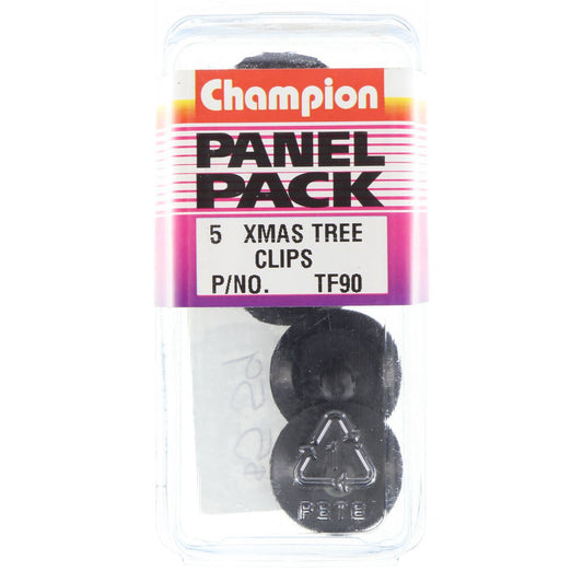 Champion Xmas Tree Clip Black Len: 15.7mm Stem Dia: 6.2mm Head: 24mm - TF90