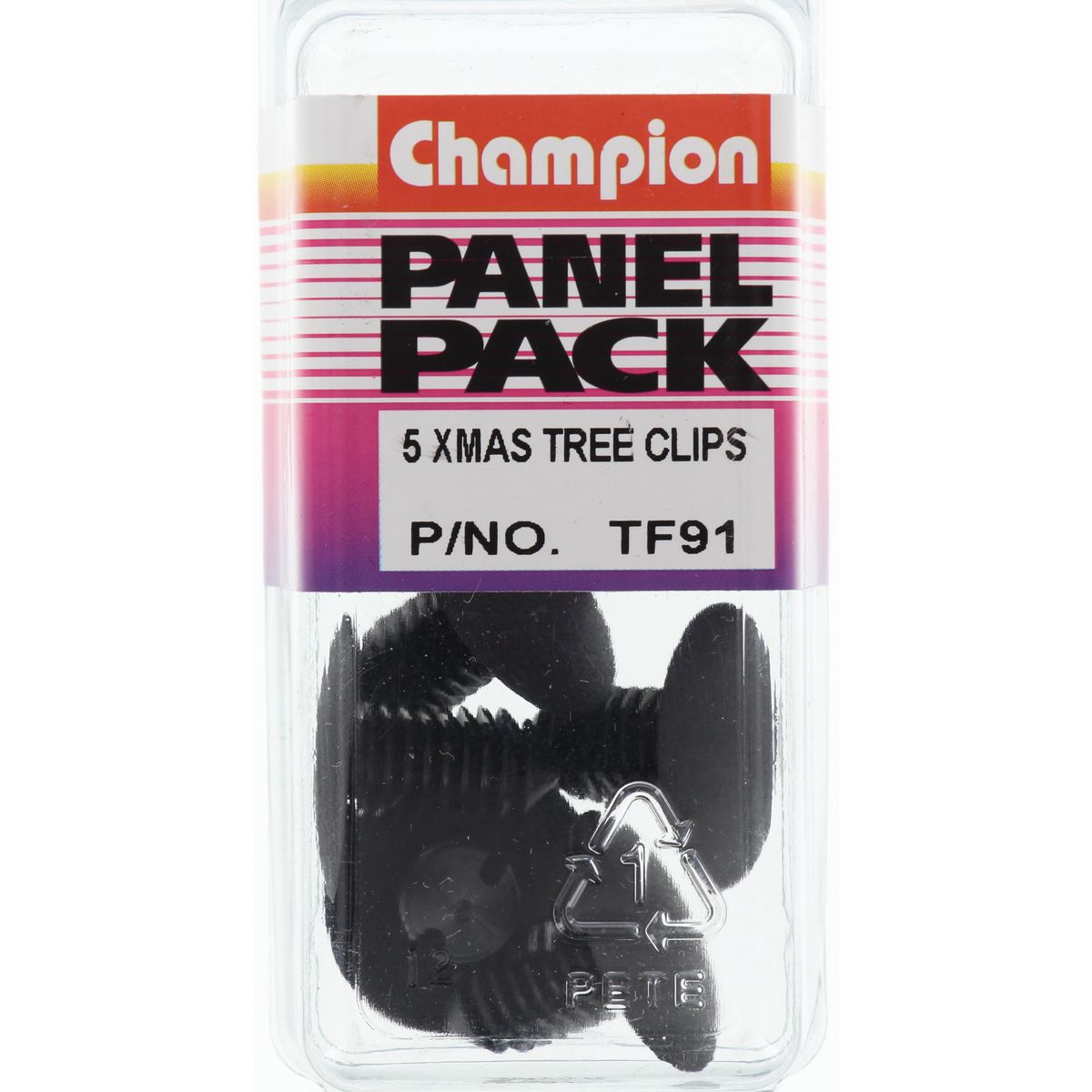 Champion Xmas Tree Clip  Black Len: 19mm Stem Dia: 10mm Head: 24mm - TF91