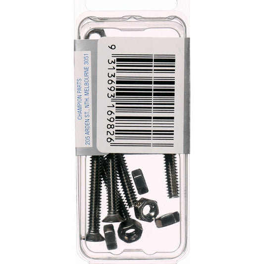 Champion Machine Screw & Nut CSK Phillips Stainless Steel 3/16inx1 1/4in 316/A4 - CSP79