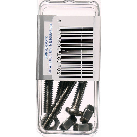 Champion Machine Screw & Nut Pan Phillips Stainless Steel 1/4inx1 1/2in 316/A4 - CSP75