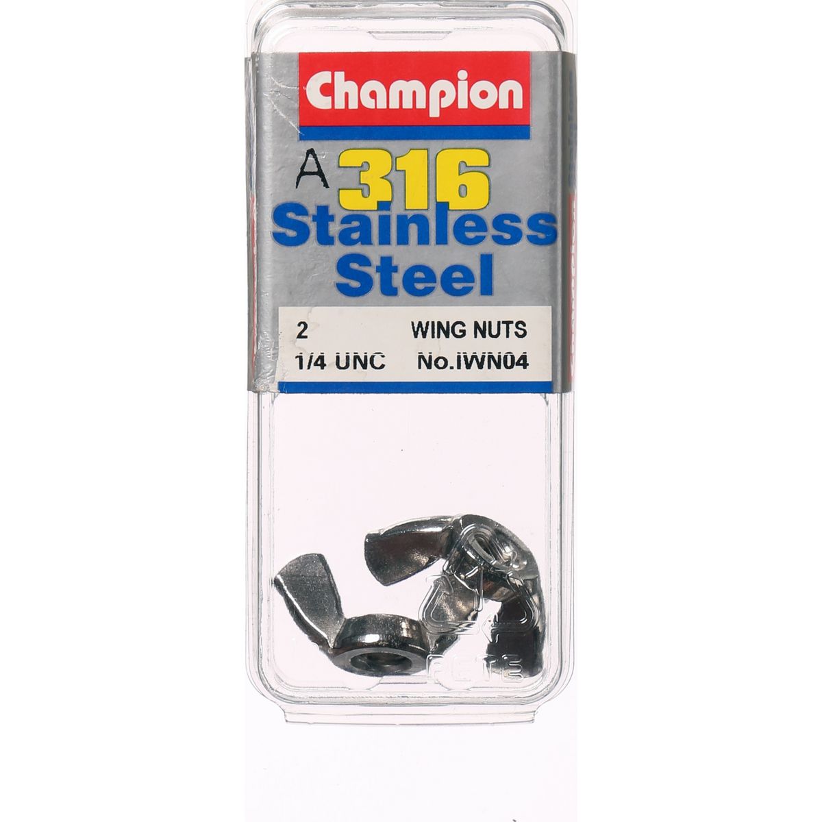 Champion Wing Nut Stainless Steel 1/4in UNC 316/A4 - IWN04