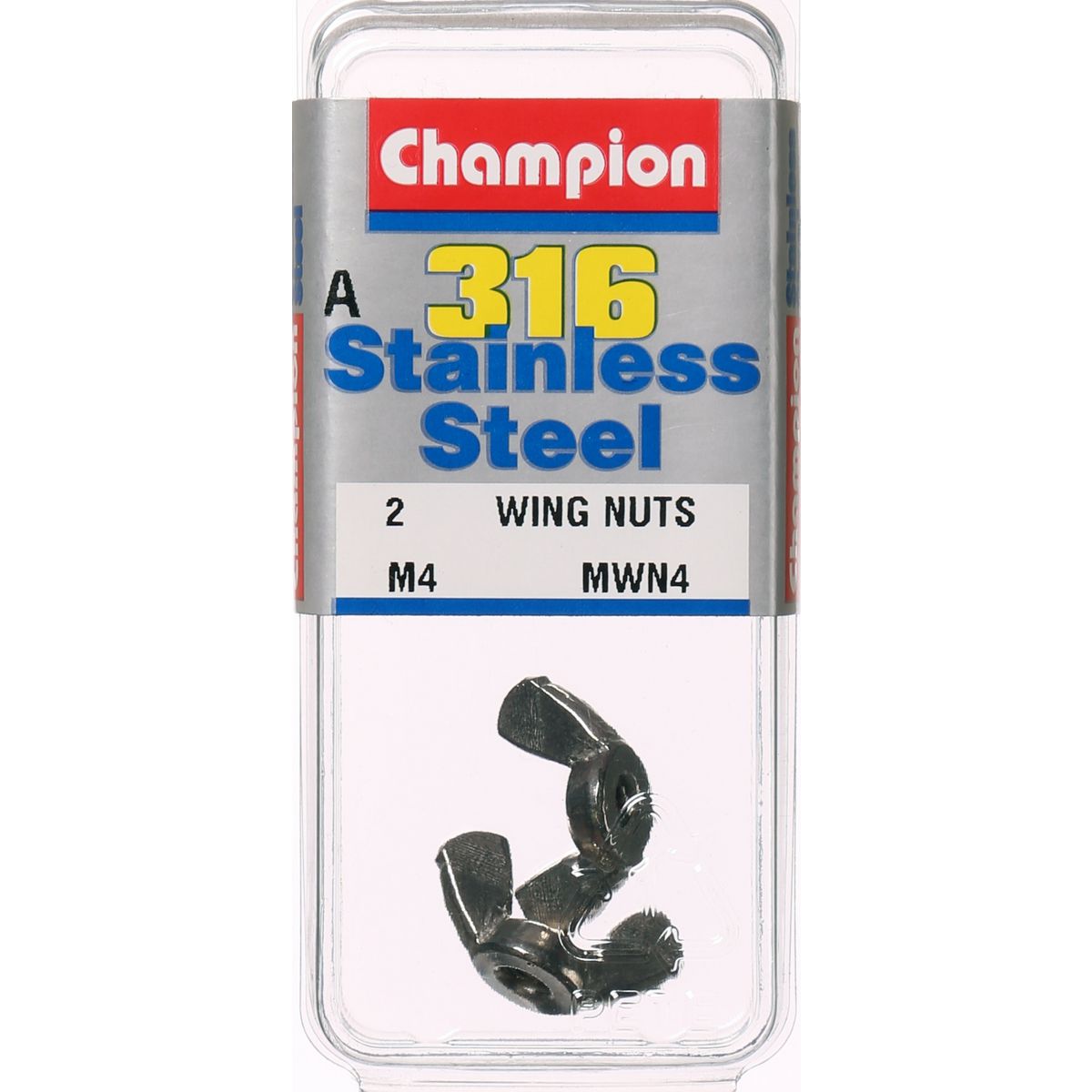 Champion Wing Nut Stainless Steel M4x0.7 316/A4 - MWN4
