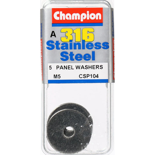 Champion Washer Body Panel Stainless Steel 5mm 316/A4 - CSP104