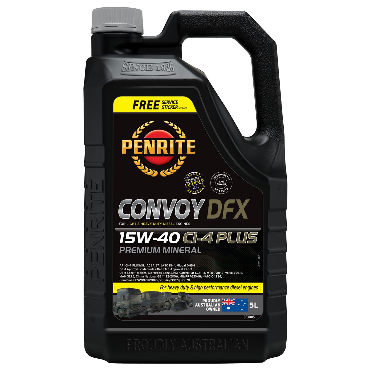 Penrite Diesel Fx Diesel 15W-40 Ci-4 Plus-Sl Engine Oil 5L - DFX005