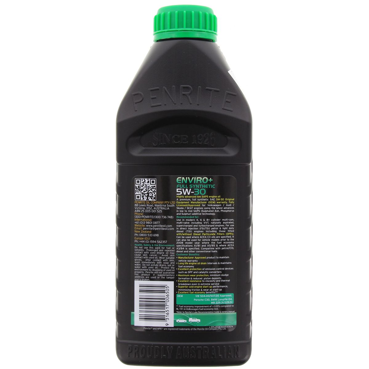 Penrite Enviro+ 5W-30 Engine Oil 1L - EPLUS5W30001