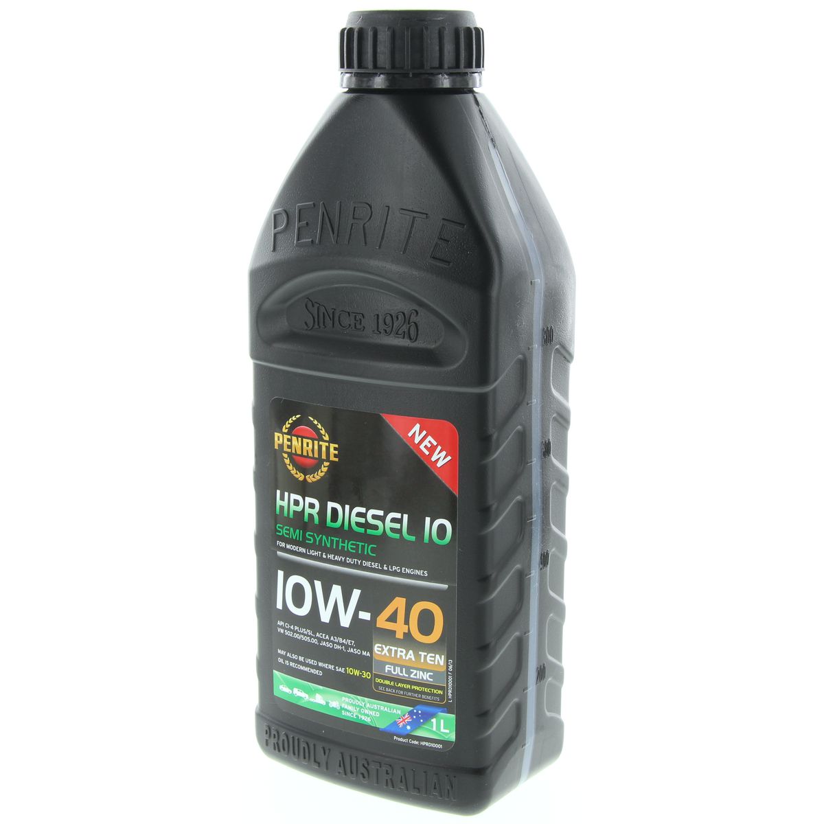 Penrite HPR Diesel 10 SAE 10W-40 Engine Oil 1L - HPRD10001
