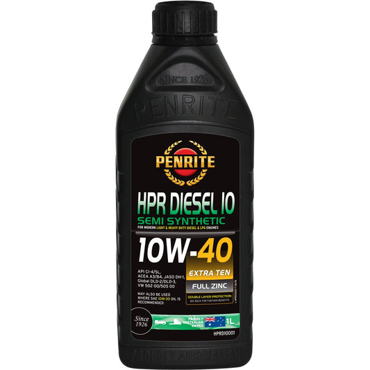 Penrite HPR Diesel 10 SAE 10W-40 Engine Oil 1L - HPRD10001
