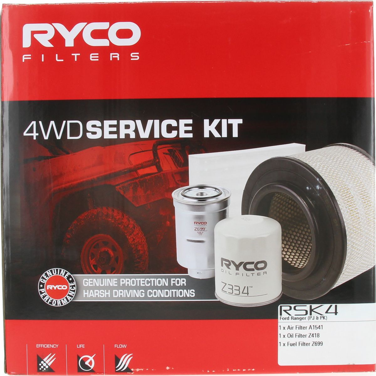 Ryco 4WD Filter Kit to suit Ford Ranger PJ/PK - RSK4