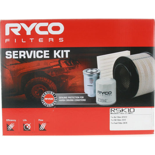 Ryco 4WD Filter Kit to suit Mitsubishi Triton 3.2L (4M41) - RSK10