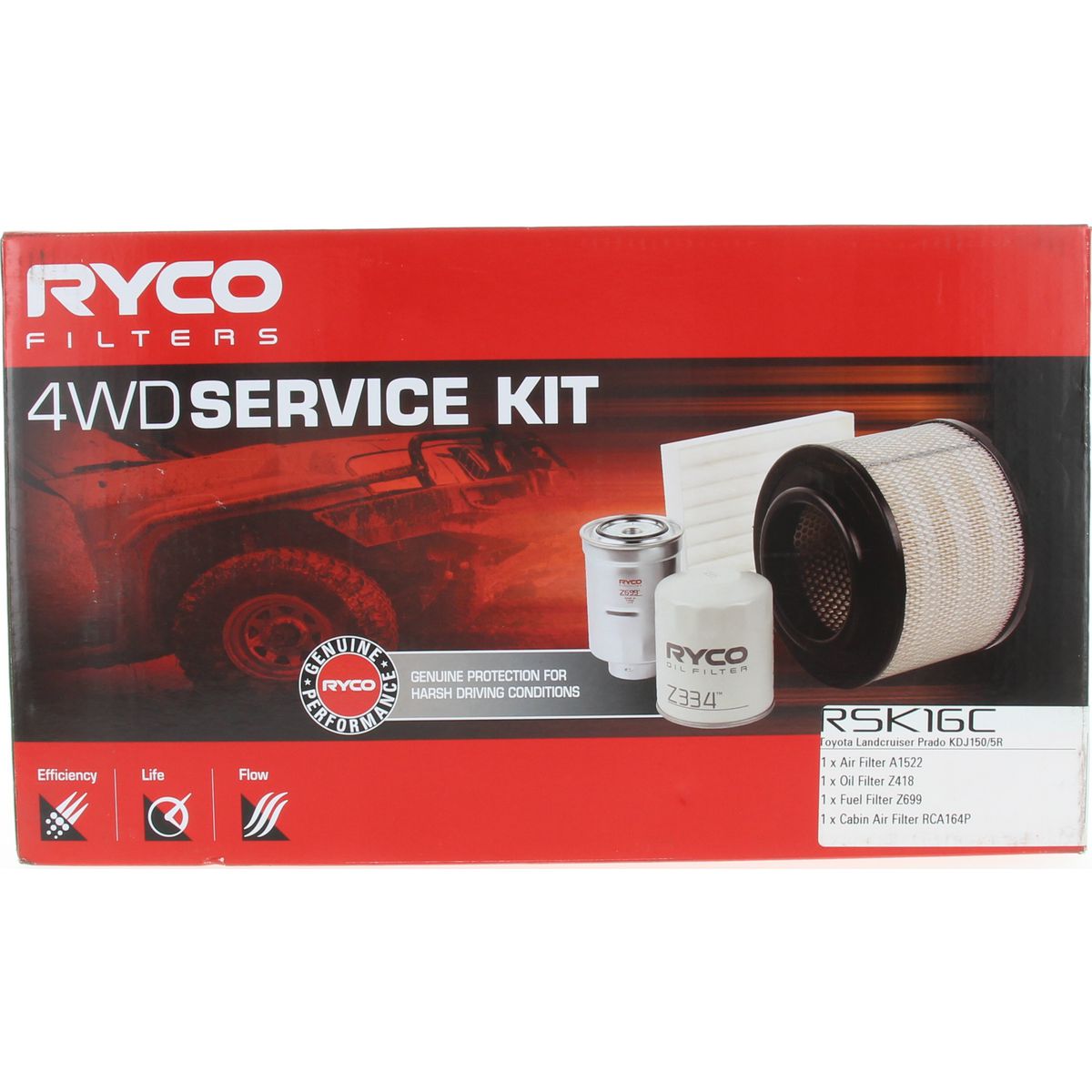 Ryco 4WD Filter Kit to suit Toyota Landcruiser Prado KDJ150/155 - RSK16C