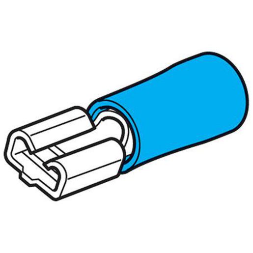 HELLA Crimp Terminal Female Blade Blue Terminal Entry 6.3mm Vinyl 14 Pce - 8201