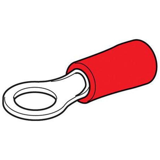 HELLA Crimp Terminal Ring Red ID 4.3mm Vinyl 25 Pce - 8240