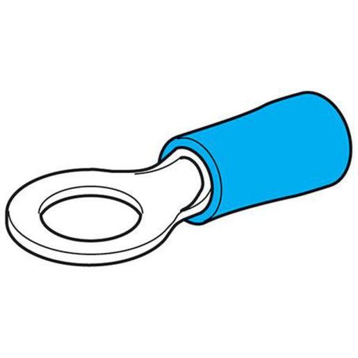 HELLA Crimp Terminal Ring Blue ID 5mm Vinyl 25 Pce - 8243