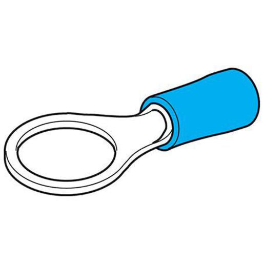 HELLA Crimp Terminal Ring Blue ID 8.4mm Vinyl 14 Pce - 8245