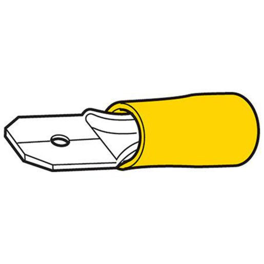 HELLA Crimp Terminal Male Blade Yellow Terminal Entry 6.3mm Vinyl 50 Pce - 8515