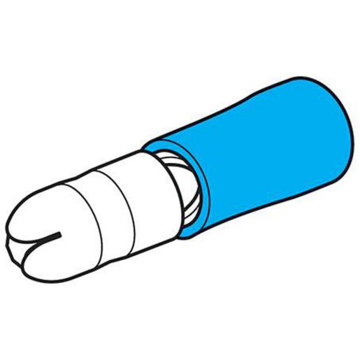 HELLA Crimp Terminal Male Bullet Blue Terminal Entry 4mm Vinyl 100 Pce - 8521