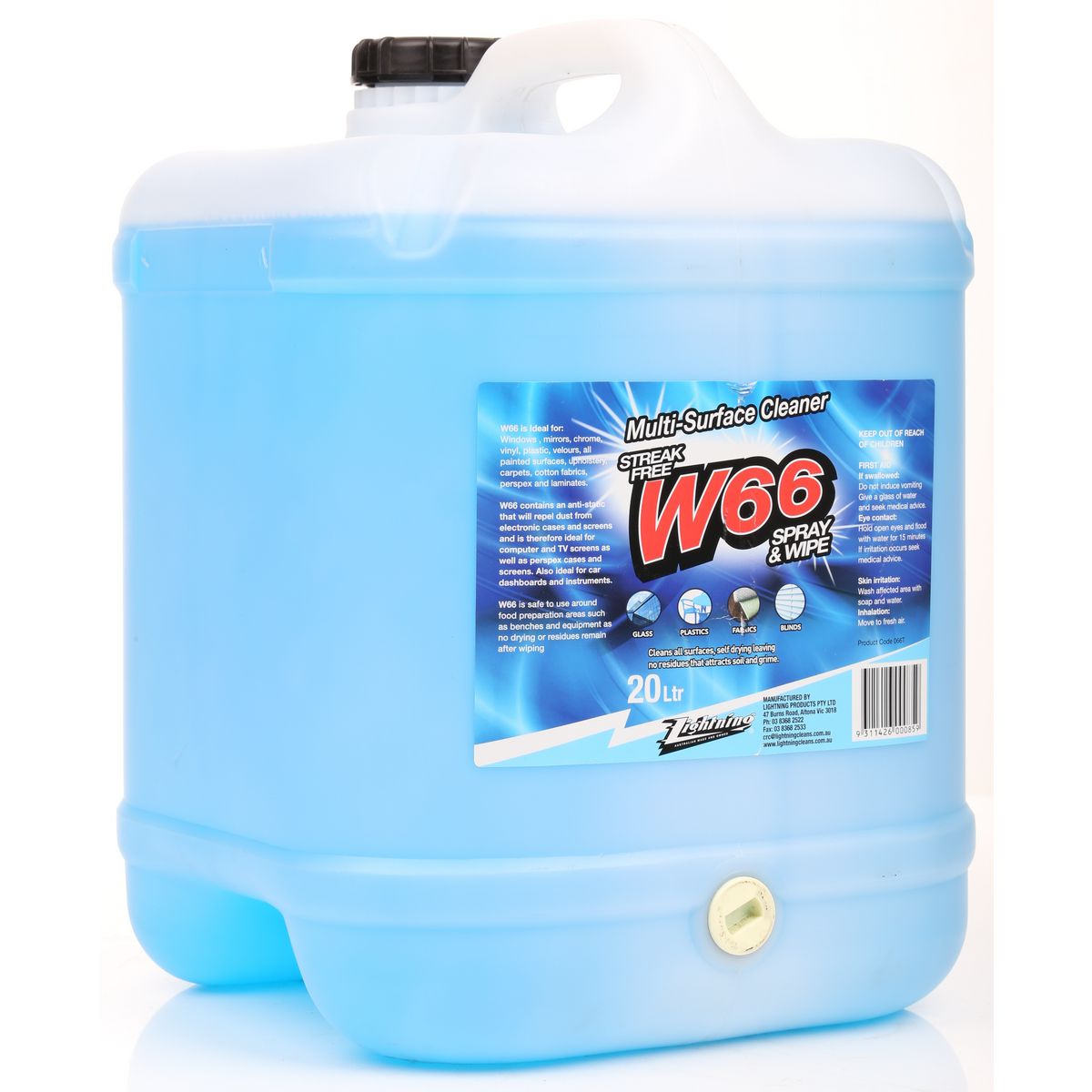 Lightning W66 Window & All Surface Cleaner 20Ltr - 066T