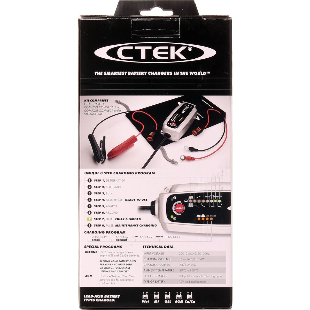 CTEK MXS5.0 12V 5A 8 Stage Battery Charger - 56-987