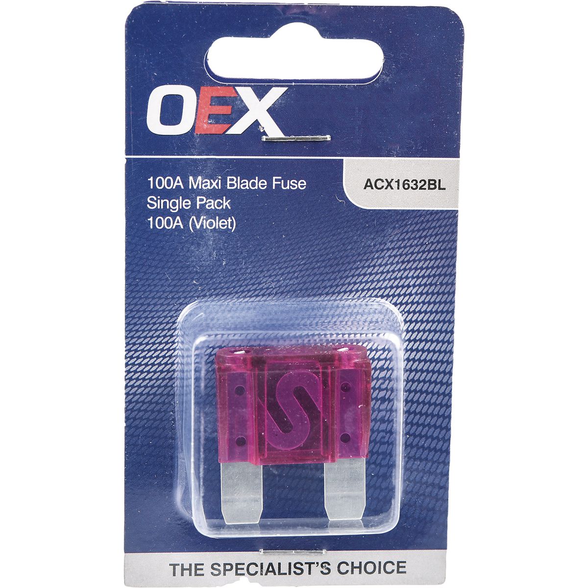 OEX Maxi Blade Fuse, 100A Violet - Single Pack - ACX1632BL
