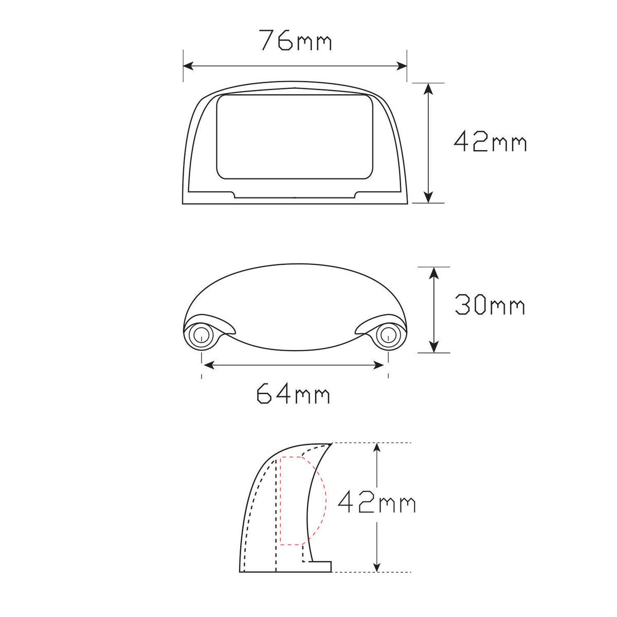 LED Autolamps Licence Plate Light LED 12 or 24V - 35CLM