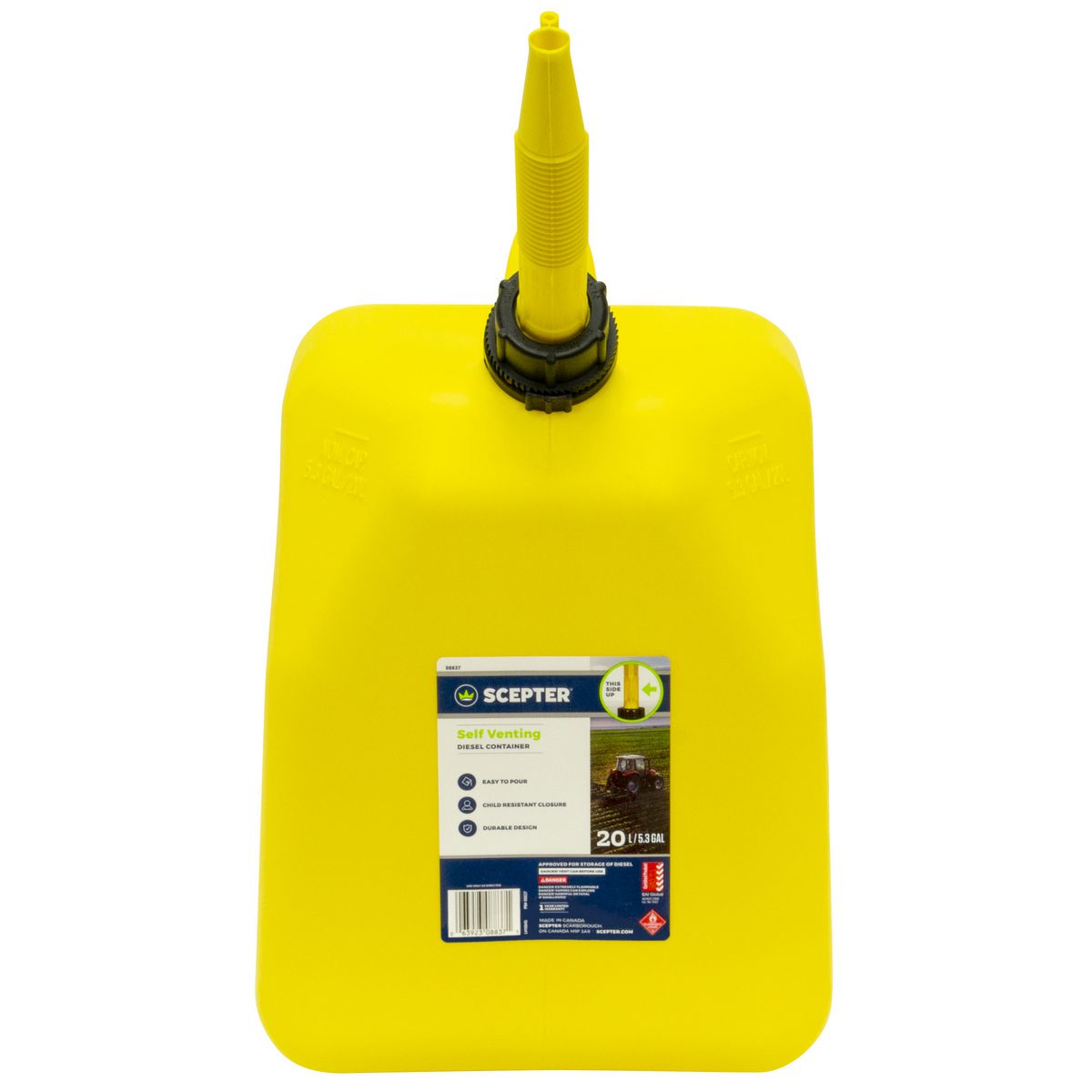 Scepter Jerry Can Yellow 20L Squat Diesel - 08837