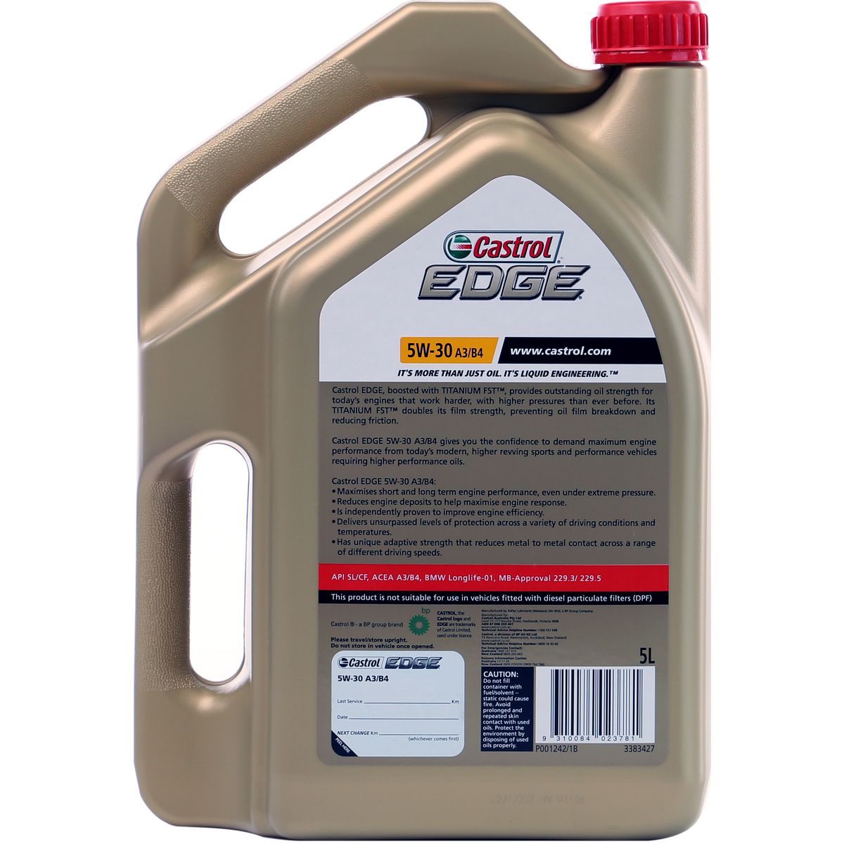 Castrol Edge Synthetic Engine Oil 5W-30 5L - 3383427