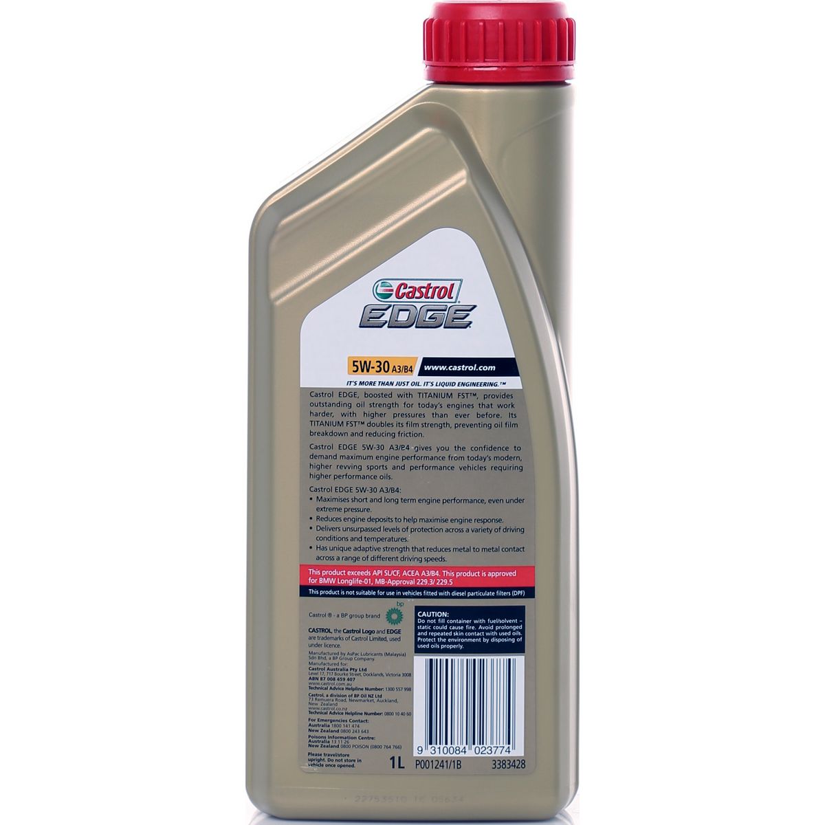 Castrol Edge Synthetic 5W-30 Engine Oil 1L - 3383428