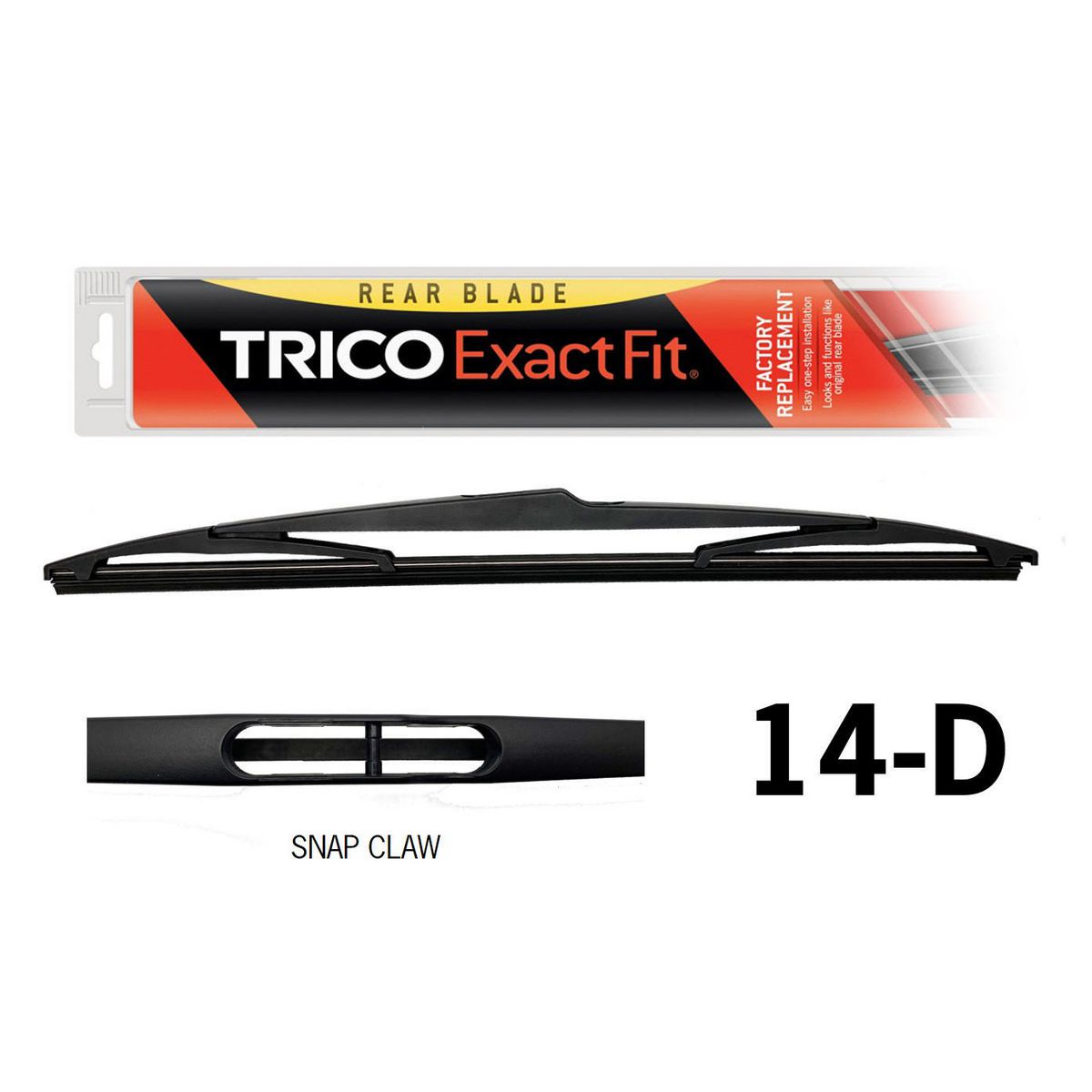 Trico Exact Fit Rear Wiper Blade Snap Claw 350mm - 14-D