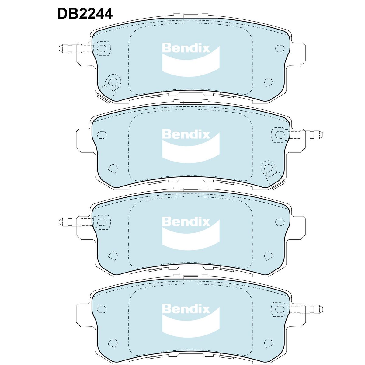Bendix 4WD Brake Pads Set Rear - DB22444WD