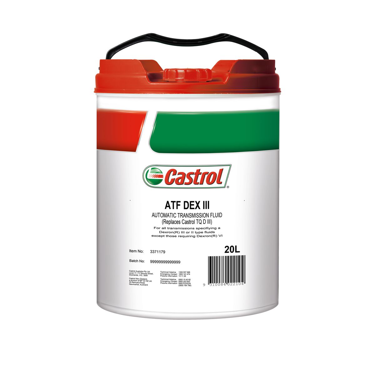 Castrol Atf Dex III 20L - 3371179