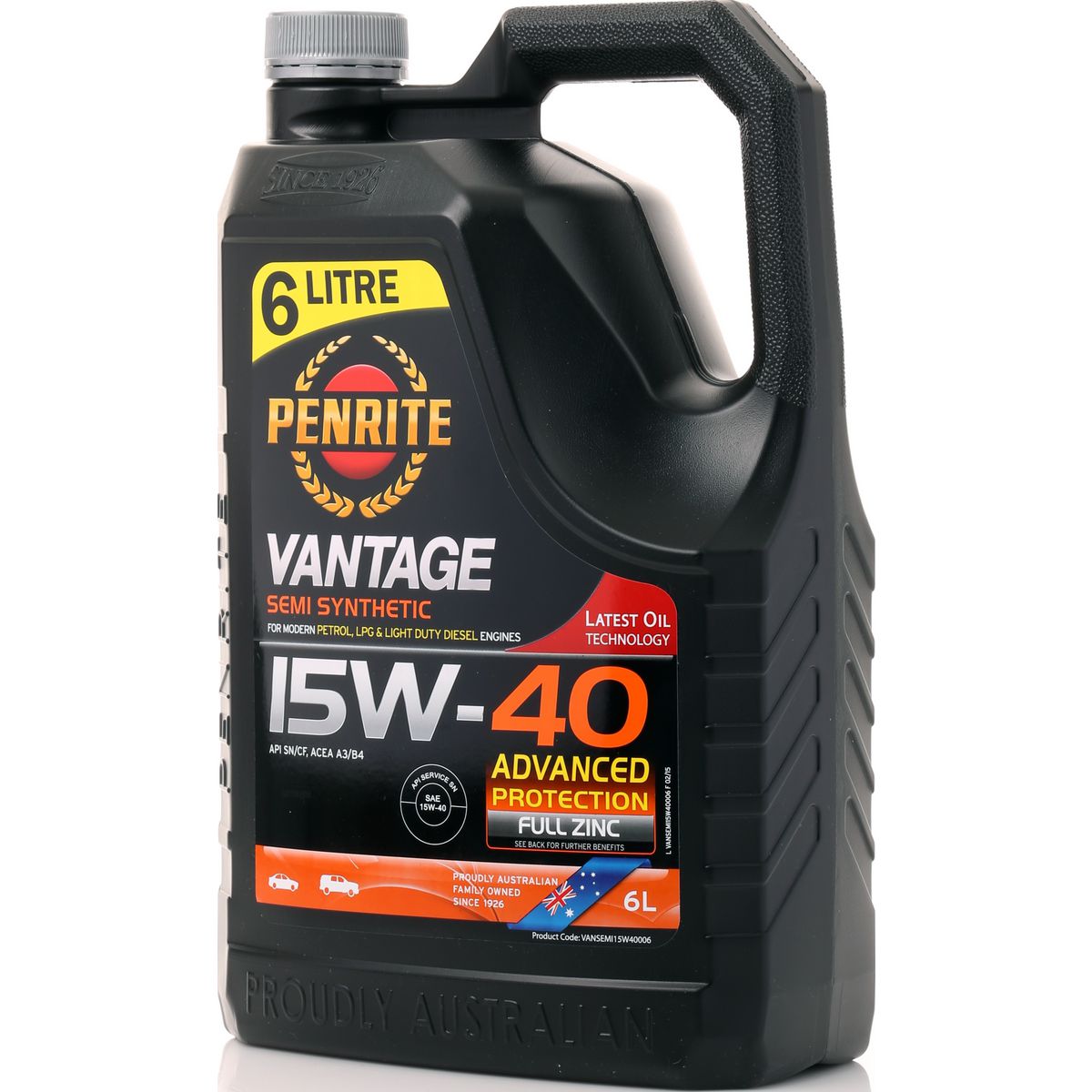 Penrite Vantage Semi Synthetic 15W-40 Engine Oil 6L - VANSEMI15W40006